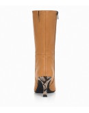 Dansi Δερμάτινες Μπότες Camel- Snake Print 5082