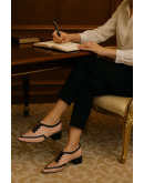 Dansi Δερμάτινα Loafers Μπέζ - Μαύρα -7980