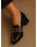 Dansi Δερμάτινες Γόβες Μαύρες Mε Mπεζ Leopard Print 7981