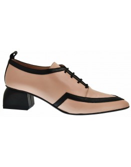 Dansi Δερμάτινα Loafers Μπέζ - Μαύρα -7980