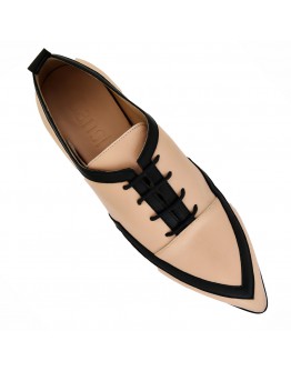 Dansi Δερμάτινα Loafers Μπέζ - Μαύρα -7980