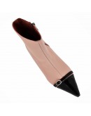 Dansi Δερμάτινα Μποτάκια Μπεζ - Μαύρα 8126