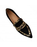 Dansi Δερμάτινες Γόβες Μαύρες Mε Mπεζ Leopard Print 7981