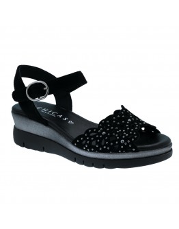 Dchicas Δερμάτινες Πλατφόρμες Μαύρες 5281