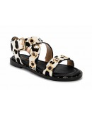 Francesco Milano Δερμάτινα Πέδιλα Flat Animal Print 1801