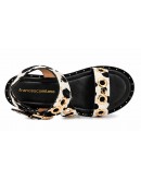 Francesco Milano Δερμάτινα Πέδιλα Flat Animal Print 1801