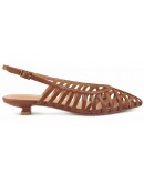 Francesco Milano Δερμάτινες Γόβες Slingback Καφέ 1504