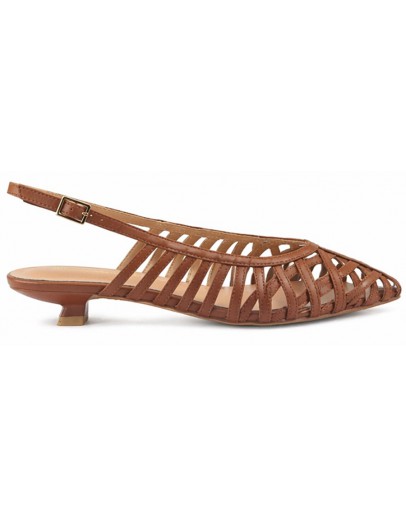 Francesco Milano Δερμάτινες Γόβες Slingback Καφέ 1504
