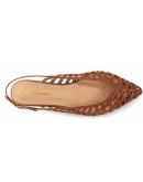 Francesco Milano Δερμάτινες Γόβες Slingback Καφέ 1504