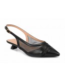 Francesco Milano Δερμάτινες Γόβες Slingback Μαύρες 1506