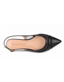 Francesco Milano Δερμάτινες Γόβες Slingback Μαύρες 1506