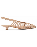 Francesco Milano Δερμάτινες Γόβες Slingback Nude 1504