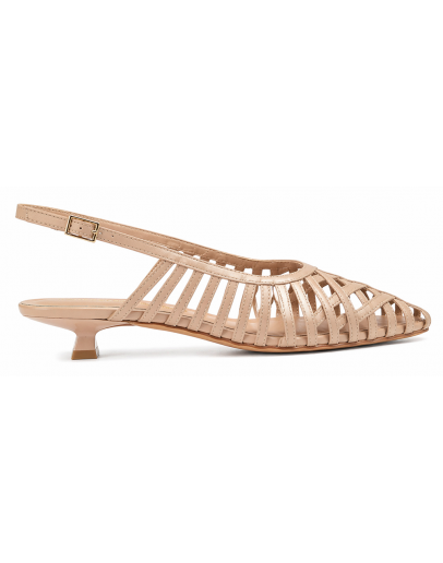 Francesco Milano Δερμάτινες Γόβες Slingback Nude 1504