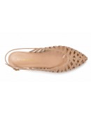 Francesco Milano Δερμάτινες Γόβες Slingback Nude 1504