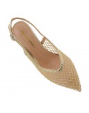 Francesco Milano Γόβες Slingback Πλατινέ Με Strass 1004