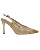 Francesco Milano Γόβες Slingback Πλατινέ Με Strass 1004