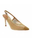Francesco Milano Γόβες Slingback Πλατινέ Με Strass 1004
