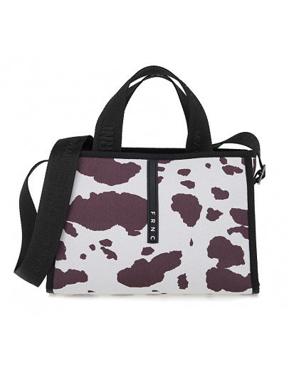 FRNC Τσάντα Καφέ Με Animal Print 5210