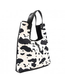 FRNC Τσάντα Μαύρη Με Animal Print 5207