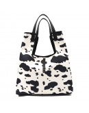FRNC Τσάντα Μαύρη Με Animal Print 5207