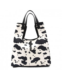 FRNC Τσάντα Μαύρη Με Animal Print 5207