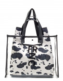 FRNC Τσάντα Μαύρη Με Animal Print 5207