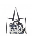 FRNC Τσάντα Μαύρη Με Animal Print 5210