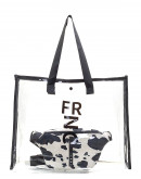 FRNC Τσάντα Μαύρη Με Animal Print 5201