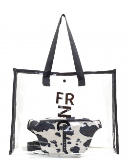 FRNC Τσάντα Μαύρη Με Animal Print 5201