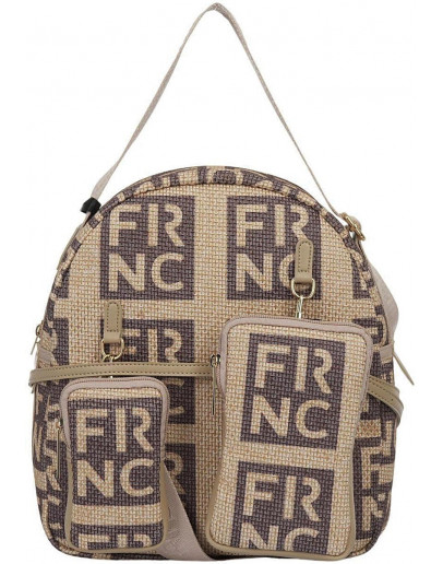 FRNC Τσάντα Backpack Μπεζ - Μαύρη 5326