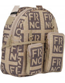 FRNC Τσάντα Backpack Μπεζ - Μαύρη 5326