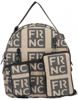 FRNC Τσάντα Backpack Μαύρη - Μπεζ 5326