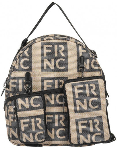 FRNC Τσάντα Backpack Μαύρη - Μπεζ 5326