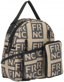 FRNC Τσάντα Backpack Μαύρη - Μπεζ 5326