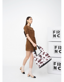 FRNC Τσάντα Καφέ Με Animal Print 5207