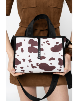FRNC Τσάντα Καφέ Με Animal Print 5210