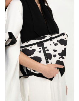FRNC Τσάντα Μαύρη Με Animal Print 5201