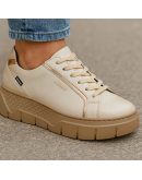 Fluchos Δερμάτινα Sneakers Μπεζ 2305
