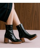 Dorking Δερμάτινα Μποτάκια Μαύρα 9157