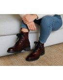 Dorking Δερμάτινα Αρβυλάκια Μαύρα - Μπορντό 9580