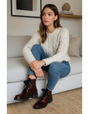 Dorking Δερμάτινα Αρβυλάκια Μαύρα - Μπορντό 9580