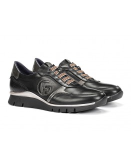 Fluchos Δερμάτινα Sneakers Μαύρα 2074
