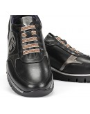 Fluchos Δερμάτινα Sneakers Μαύρα 2074
