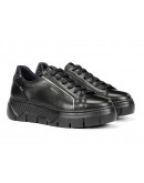 Fluchos Δερμάτινα Sneakers Μαύρα 2305