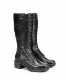 Fluchos Δερμάτινες Μπότες Μαύρες 2245