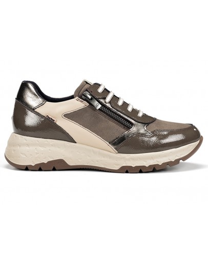 Fluchos Δερμάτινα Sneakers Taupe 2308