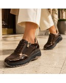 Fluchos Δερμάτινα Sneakers Καφέ 2308