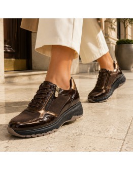 Fluchos Δερμάτινα Sneakers Καφέ 2308