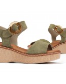 Dorking Δερμάτινες Πλατφόρμες Πράσινο 9450