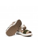Fluchos Δερμάτινα Πέδιλα Χακί Πλατίνα 2166